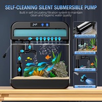 Nouvelle humidification intégrée réservoir de poissons intelligent réservoir de poissons en verre intelligent écologique bureau petit aquarium à la maison avec lumière