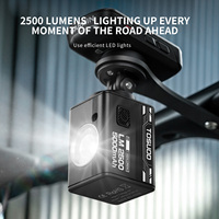 TOSUOD 2500LM Lampu Depan Sepeda LED Smart Sensing IPX6 Tahan Air, Isi Ulang Tipe-C 5000mAh, Dudukan Lepas Cepat untuk Malam Hari