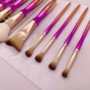 Ensemble de 9 pinceaux de maquillage avec logo personnalisé, poils synthétiques, manche en plastique, pinceau à raser pour le visage et les yeux, pinceaux cosmétiques professionnels pour filles - Product Image 5