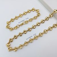 Chaîne en acier inoxydable plaqué or 18 carats motif grain de café, anti-décoloration, lisse, accessoire hip-hop pour homme, en stock, vente en gros