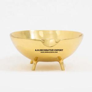 Bol en aluminium plaqué or avec base à pied Bols à salade et fruits pour restaurant Vaisselle de mariage Centre de table Bol à collation - Product Image 5