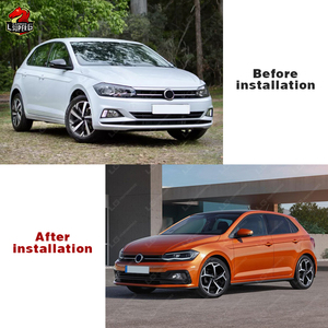 Kit carrozzeria per auto aggiornato per <span class=keywords><strong>Volkswagen</strong></span> <span class=keywords><strong>POLO</strong></span> to <span class=keywords><strong>R</strong></span> Style Body kit paraurti anteriore diffusore posteriore minigonne laterali grill fari frontali anteriori - Product Image 6