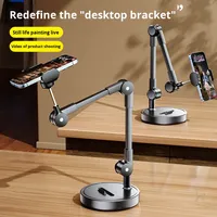 Nouveau support de téléphone portable flexible et portable, hauteur et angle réglables, rotation à 360 degrés, support de tablette de bureau en acier carbone