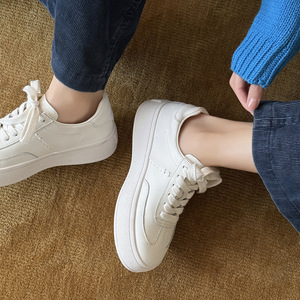 Zapatillas Deportivas Blancas con Plataforma para Mujer, Primavera/Otoño 2026, Versátiles, Casuales, para Patinar, para Damas de Baja Estatura - Product Image 2