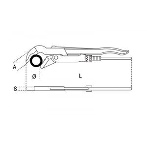 BETA - 003740055 clés à pipe suédoises, avec mâchoires minces à 45 °-EAN 8014230026862 PIPEWORK WRENCHES - Product Image 2