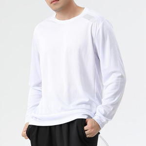 T-shirt en jersey pour hommes Slim Fitness respirant vert Polyester tissé caractère imprimé décontracté réfléchissant sportif - Product Image 1