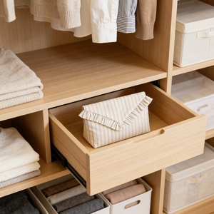 Bolsa Organizadora de Maquillaje Reutilizable de Poliéster <span class=keywords><strong>a</strong></span> Rayas con Borde Ondulado, Venta al por Mayor - Product Image 5