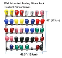 RM 20 paires de supports de rangement de gants de boxe muraux pour la salle de sport