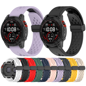 Bracelet réglable étanche en caoutchouc avec boucle magnétique pour <span class=keywords><strong>Garmin</strong></span> <span class=keywords><strong>Fenix</strong></span> <span class=keywords><strong>Enduro</strong></span> <span class=keywords><strong>2</strong></span> 3 Tactix8 47mm, à libération rapide 26mm 22mm 20mm - Product Image 1