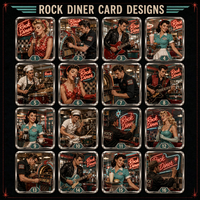 Cartes de collection en métal imprimées sur le thème des restaurants rock des années 1950, souvenirs musicaux avec chanteurs et guitaristes, cartes à échanger, cadeau, vente en gros