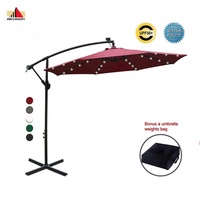 ABCCANOPY 10 FT שמש מופעל LED פטיו חיצוני מטריית מטרייה לקזז מטרייה קל פתוח מעלית 360 תואר סיבוב