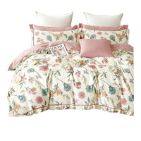 Stock prêt tissu sergé peigné 100% coton imprimé fleuri technique tissée pour oreiller de couverture pour garçons filles pour doublure textile à la maison