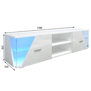 Mobile <span class=keywords><strong>TV</strong></span> <span class=keywords><strong>con</strong></span> <span class=keywords><strong>LED</strong></span> dal Design Moderno, <span class=keywords><strong>Pannello</strong></span> <span class=keywords><strong>Porta</strong></span> Asimmetrico e Irregolare, Espositore Personalizzato - Product Image 2