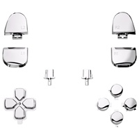 Repuesto de Botones D-pad, R1, L1, R2, L2, Gatillos y Botones Faciales en Cromo Plateado, Juego Completo para Control de PS5 BDM-030/040/050/060