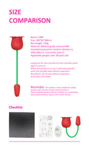 사용자 정의 로고 2-in-1 전기 미니 진동기 로즈 사프란 USB 마그네틱 충전기 AV 지팡이 기능이있는 더블 로즈 섹스 토이 - Product Image 2