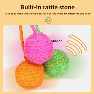 Juguete moderno para gatos con bola de sisal, para afilar <span class=keywords><strong>dientes</strong></span> y uñas, juguete colgante con nudo - Product Image 5