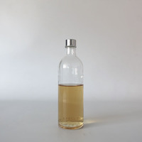 Bouteille en verre scellée cylindrique avec couvercle en aluminium argenté Bouteille en verre de 700ml