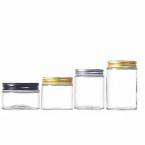 Food Grade Rechte Kant 4Oz 6Oz 8Oz 16Oz Augurk Hete Saus Glazen Jelly Jam Container Potten Met Metalen Deksel