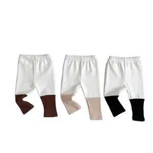 Ins Baby Leisure Casual Patchwork Leggings Pants For Little Baby Girl And Boy Children Knit Cotton Mixed Cute Pants