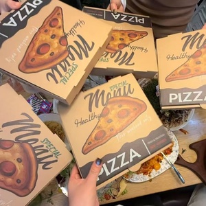 Scatole per <span class=keywords><strong>Pizza</strong></span> e Sushi Personalizzate, Ecologiche e Biodegradabili - Dimensioni/Logo Personalizzabili, Rivestimento UV, Imballaggio da Asporto Riciclabile - Product Image 4