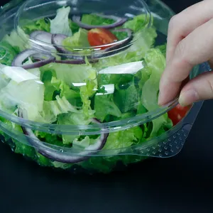 Alles-in-einem-Salatterfass benutzerdefiniert zum-mitnehmen-kunststoff Salatschüssel mit Abdeckung für Restaurant einweg-Salatenschalen zum-mitnehmen