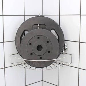 رف حمام بطبقتين مع خطافات شفط، يُثبت بالضغط، مقاوم للصدأ، رفوف تخزين للحمام - Product Image 4