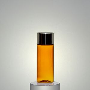 Flacon cosmétique en plastique PET rond de 26 ml/25 ml, couleur ambre <span class=keywords><strong>fauve</strong></span>, pour lotion ou huile essentielle, avec bouchon à <span class=keywords><strong>disque</strong></span>, sérigraphié, pour vaporisateur d'alcool - Product Image 5