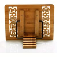 Support de livre en bambou pliable porte-livre en bois plateau réglable pour tablette de livre de cuisine