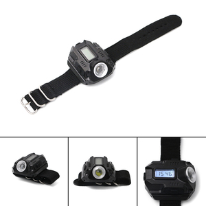 Portable Rechargeable Waterproof <strong>Flashlight</strong> LED Wrist Watch Tactical Torch Lights <strong>With</strong> <strong>Clock</strong> Display for Outdoor Camping Hunting - Product Image 5
