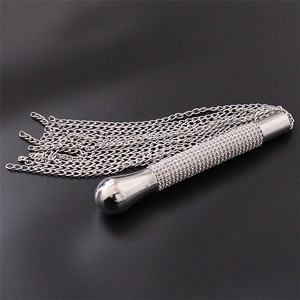 SM BDSM métal diamant poignée chaîne fouet Flogger fantaisie fétiche main pagaie pour sexe jeu de rôle <span class=keywords><strong>Bondage</strong></span> Gear - Product Image 2