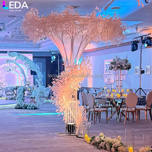 LEDA Modern Romantic Birthday Events Gold Tall <b>Backdrop</b> LED Light Metal Giant Wedding Pavilion Background <b>Stand</b> for Wedding - Product Image 1