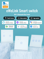 Interrupteur intelligent pour maison connectée EWelink Zigbee avec écran IPS, application et commande vocale, 1 bouton, écran tactile en plastique, design rabattable, 320x240