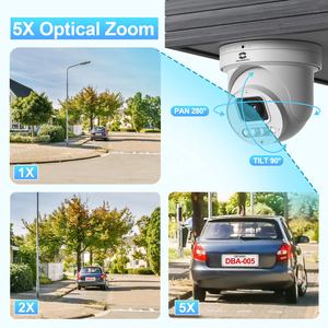 GWSECU 8Mp屋外セキュリティPoe 4k PtzカムAi顔検出双方向オーディオデュアルライトフルカラーナイトビジョン5X光学ズームレンズ - Product Image 5