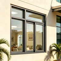 Ventana Corredera Estrecha y Delgada para Interiores de Salas de Estar Residenciales, Ventana Corredera con Rotura de Puente Térmico, Ahorro de Energía, Ventana Corredera Minimalista