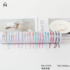 Braccialetto con Perline Colorate, Gioiello Regolabile con Cordoncino, Accessorio di Moda - Product Image 1