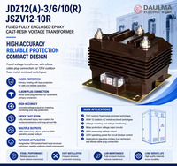 Transformateur de tension fusionné isolé en résine époxy 12 kV JSZV12-10R pour utilisation en extérieur dans les appareils de commutation