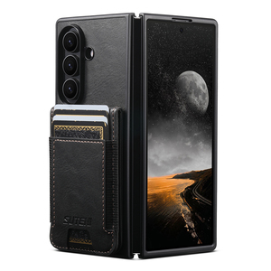 Étui de téléphone SUTENI pour Samsung Z Fold 8 Ultra avec porte-cartes, bande élastique, texture lisse, support en similicuir de luxe, compatible Galaxy Z Fold 7 6 - Product Image 5