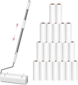 Rouleau adhésif télescopique pour enlever les poils d'animaux sur les sols de la maison - Product Image 1