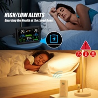 Réveil numérique LCD radiocommandé 5107-1, station météo sans fil USB OEM, capteur de température et d'humidité intérieur/extérieur