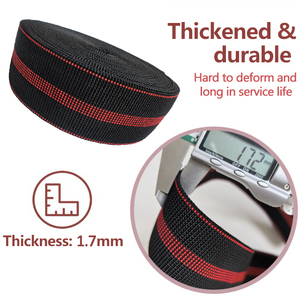 ZHIHE Cinghia in Tessuto PP di Alta Qualità e Durevole con Strisce Nere e Rosse, Elastico da 2 Pollici per Divani e Sedute Interne - Product Image 5