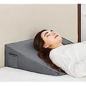 Cuscino a cuneo in schiuma di lusso con memoria triangolare per cuscino a cuneo per dormire per il supporto delle gambe della testa posteriore