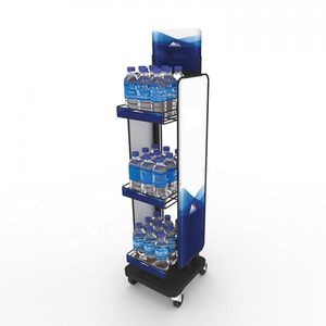 Exhibidor Metálico Móvil con Ruedas, 3 Niveles, Estante Sólido, Duradero y Económico para Supermercados, <span class=keywords><strong>Tiendas</strong></span> Minoristas y Bebidas - Product Image 1