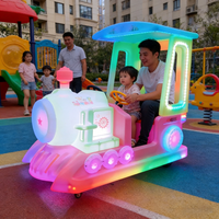 Mini-train lumineux commercial électrique avec musique pour aire de jeux intérieure/extérieure, jouet à chevaucher pour enfants