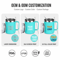 Mug à café isotherme en acier inoxydable personnalisé avec logo OEM, garde au chaud/au froid, 12 oz, double paroi sous vide, pour le camping et les voyages, avec couvercle
