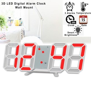 Creative 3D Mini LED Quartz Digital Wall <strong>Clock</strong> with Electronic Alarm for Bedroom Office Bar-<strong>DIY</strong> Living Room Decor - Product Image 5