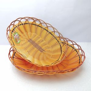 Cesta de frutas tejida a mano, contenedor redondo de mimbre para alimentos, plato para aperitivos, serie 170 - Product Image 2