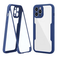 Coque de téléphone portable, 3 en 1, en TPU acrylique, hybride, pour iPhone 12 Pro, protection complète, transparente, avec protecteur d'écran, accessoires