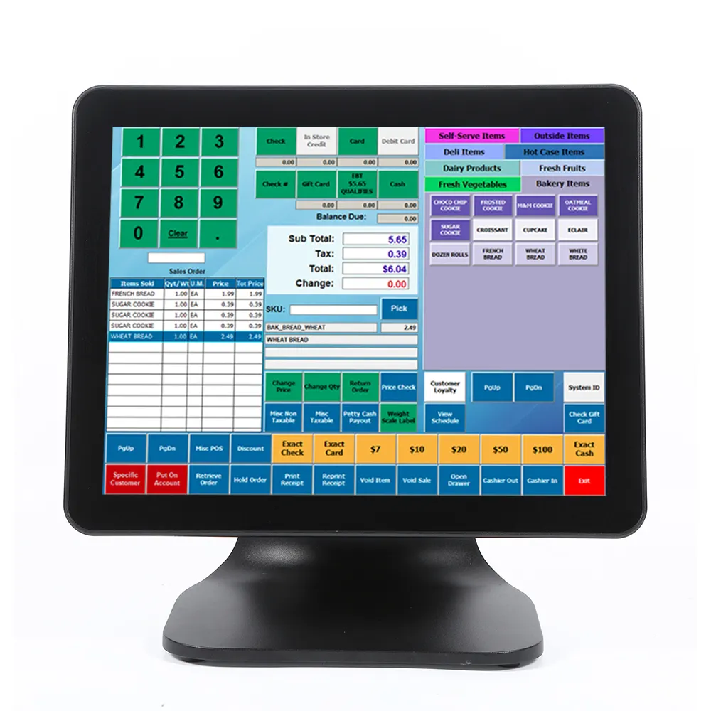 Günstige 15-Zoll-Touchscreen Pos Registrier kasse Dual-Screen-POS-Terminal All-in-1-Pos-System