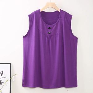 Plus Size Women's Sleeveless Tank Top Loose Fit Solid Color Acrylic Knitted Summer Top - Product Image 2