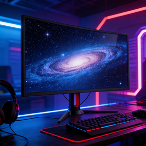 Moniteur de jeu incurvé VA 240Hz 4ms de temps de réponse Adaptive Sync 100% SRGB Écran large rétroéclairé par LED avec support réglable en hauteur - Product Image 3